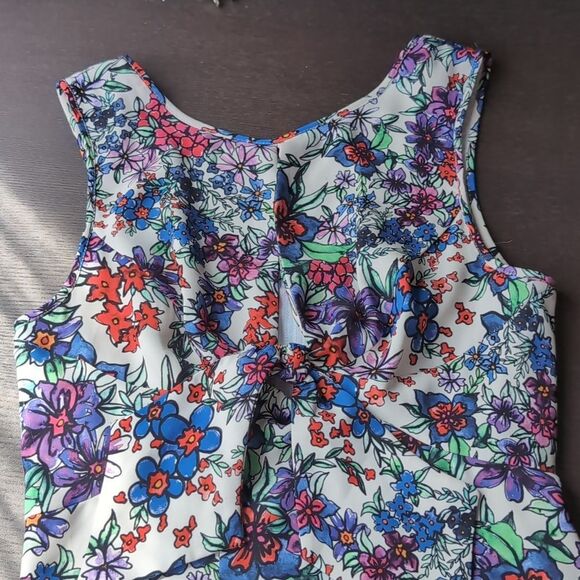 SCANLAN THEODORE Bow Watercolor Floral Maxi Dress VNECK back Size Small - Picture 5 of 13